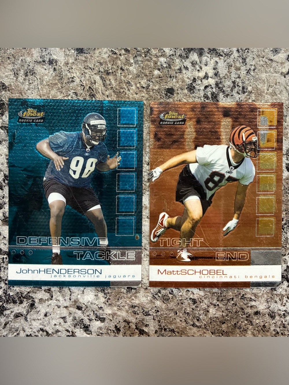 2002 Topps Finest Rookie Football Cards - Set of 2